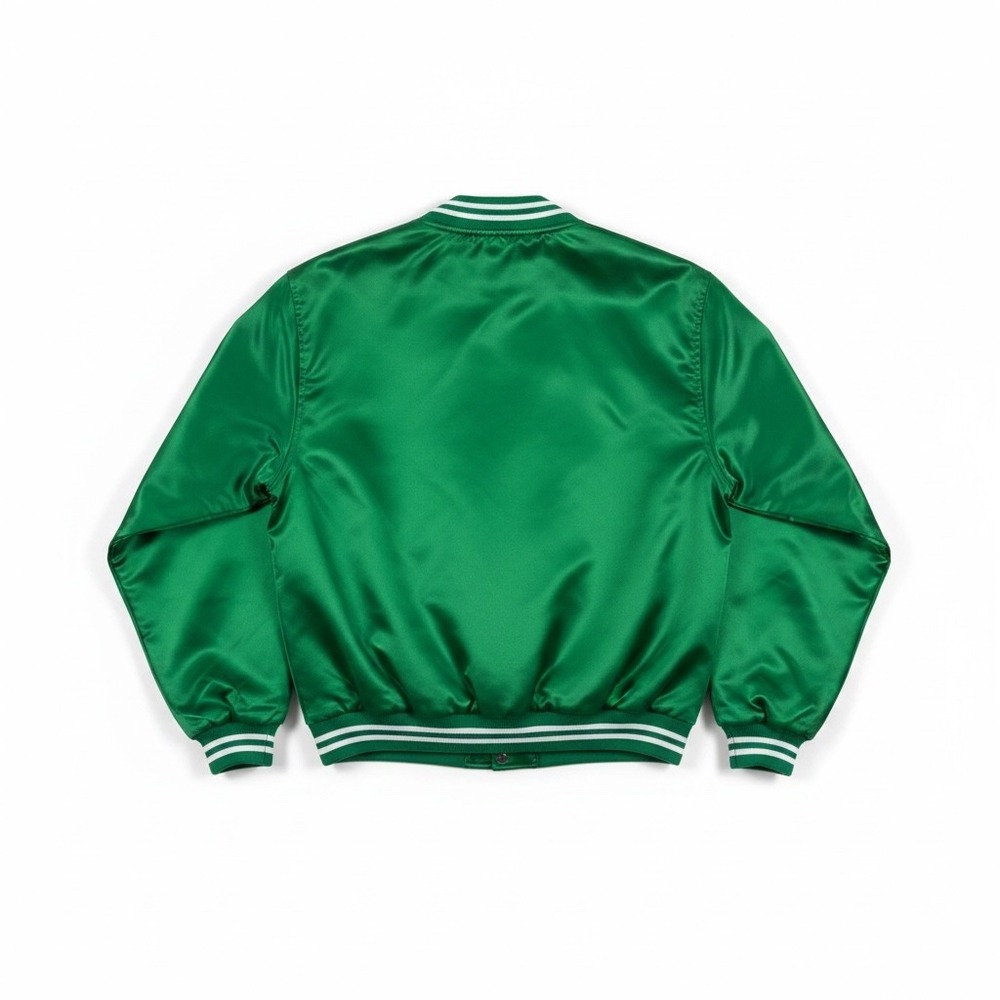 Vintage John Deere Auburn Sportswear Green Satin Bomber Jacket Mens Large USA - Picture 4 of 12